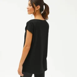 T-shirt tunique, imprimé placé