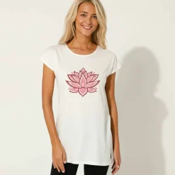 T-shirt tunique, imprimé placé