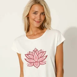 T-shirt tunique, imprimé placé