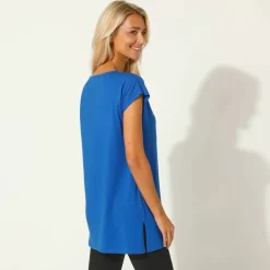 T-shirt tunique, imprimé placé