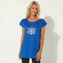 T-shirt tunique, imprimé placé