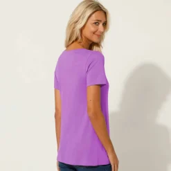 T-shirt uni col rond, coton biologique(**)