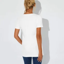 T-shirt uni col rond, coton biologique(**)
