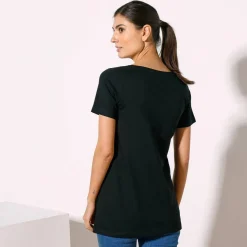 T-shirt uni col rond, coton biologique(**)