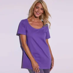 T-shirt uni col rond, coton biologique(**)