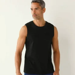 T-shirt uni col rond sans manches