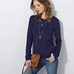 T-shirt uni col rond stretch