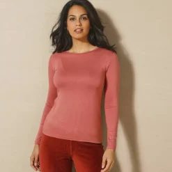 T-shirt uni col rond stretch