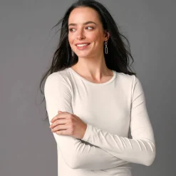 T-shirt uni col rond stretch