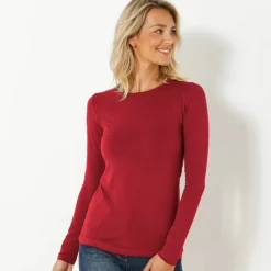 T-shirt uni col rond stretch