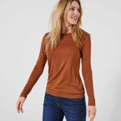T-shirt uni col rond stretch