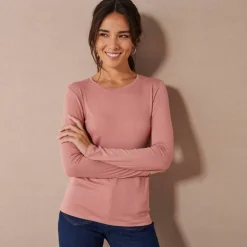 T-shirt uni col rond stretch