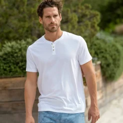 T-shirt uni col tunisien