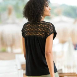 T-shirt uni macramé