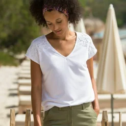 T-shirt uni macramé