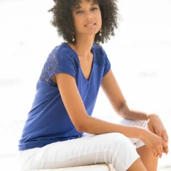 T-shirt uni macramé