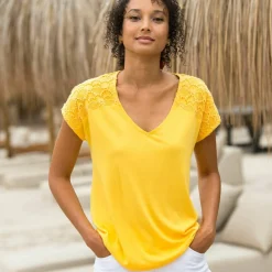 T-shirt uni macramé