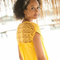 T-shirt uni macramé
