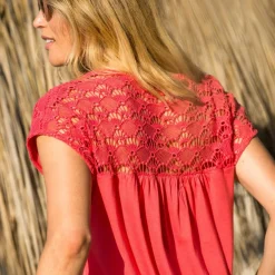 T-shirt uni macramé