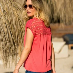 T-shirt uni macramé