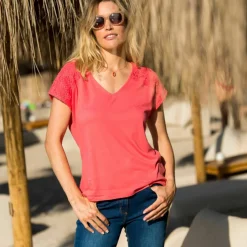 T-shirt uni macramé