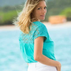T-shirt uni macramé