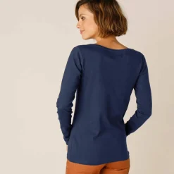 T-shirt uni manches longues en coton biologique(**)