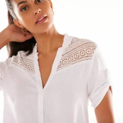 Tunique boutonnée macramé unie