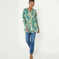 Tunique col boutonné imprimé floral