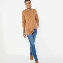 Tunique col boutonné unie