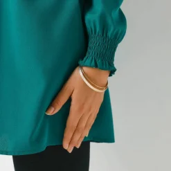 Tunique dentelle manches longues unie