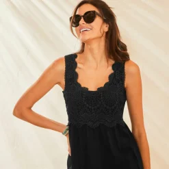 Tunique plastron macramé