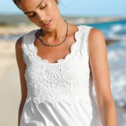 Tunique plastron macramé