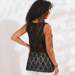 Tunique sans manches, macramé