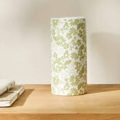 Vase céramique imprimé floral - hauteur 19,5 cm