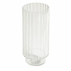 Vase en verre strié