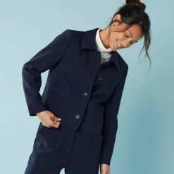 Veste blazer courte unie, Spécial Petites