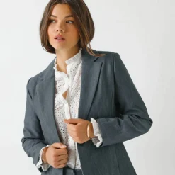 Veste blazer fluide, manches longues