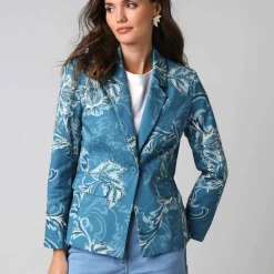 Veste blazer imprimée manches longues