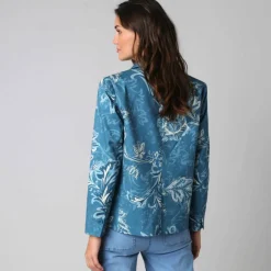 Veste blazer imprimée manches longues