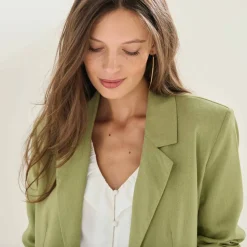 Veste blazer, viscose-lin
