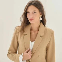Veste blazer, viscose-lin