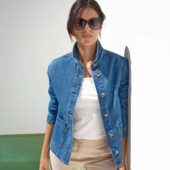Veste boutonnée, jean