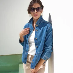 Veste boutonnée, jean