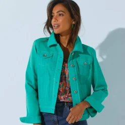 Veste boutonnée plis fantaisie