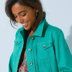 Veste boutonnée plis fantaisie