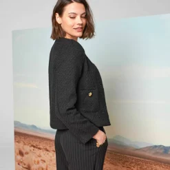 Veste boutonnée, tweed