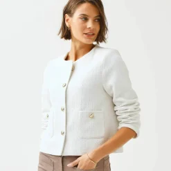 Veste boutonnée, tweed