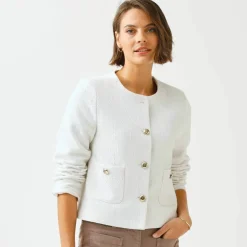 Veste boutonnée, tweed