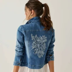 Veste brodée en jean